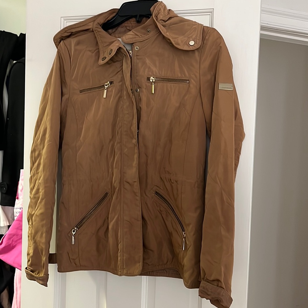 Zara light hrown zippered jacket